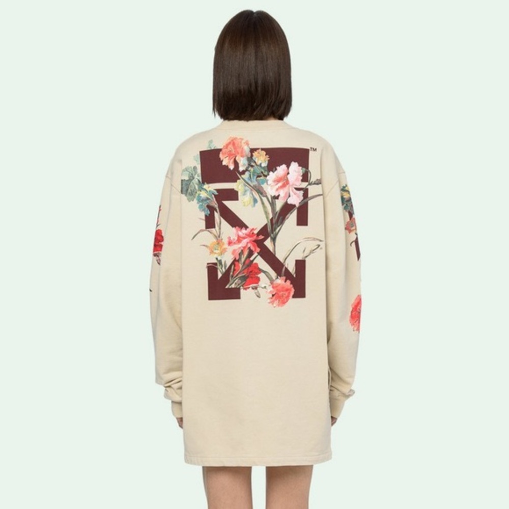 Off-White Flowers Carryover Sweatshirt Dress